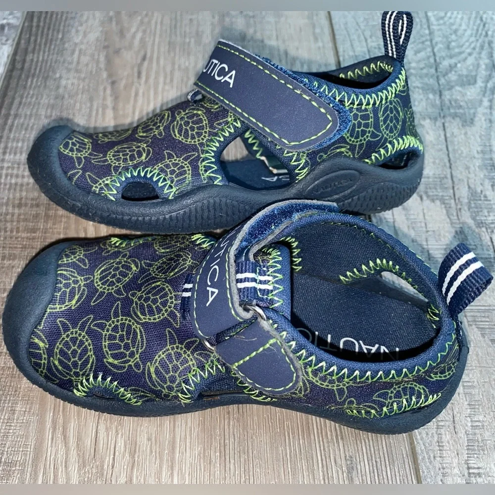 Nautica Kids' Toddler Boy Water Shoes Blue Green Turtles Boys Size 6